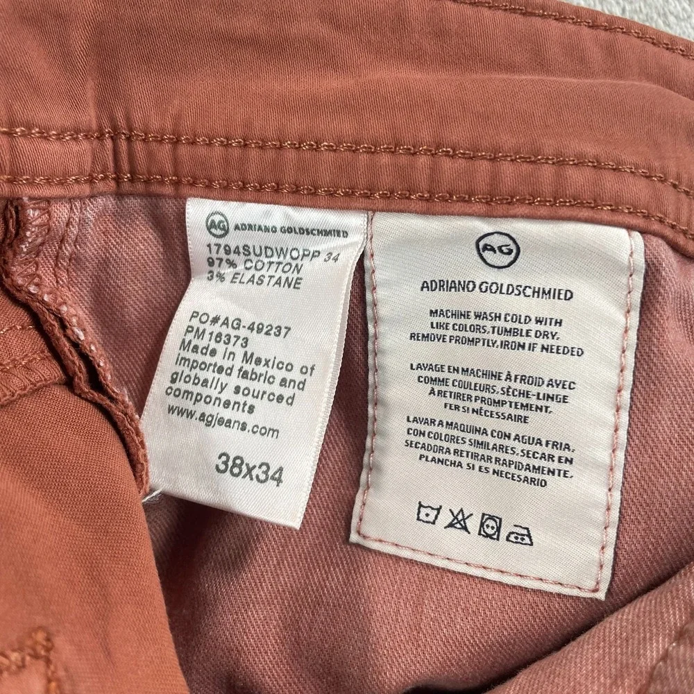 AG Adriano Goldschmied Everett Slim Straight‎ Jeans 38x35 Worn Copper NWT $188